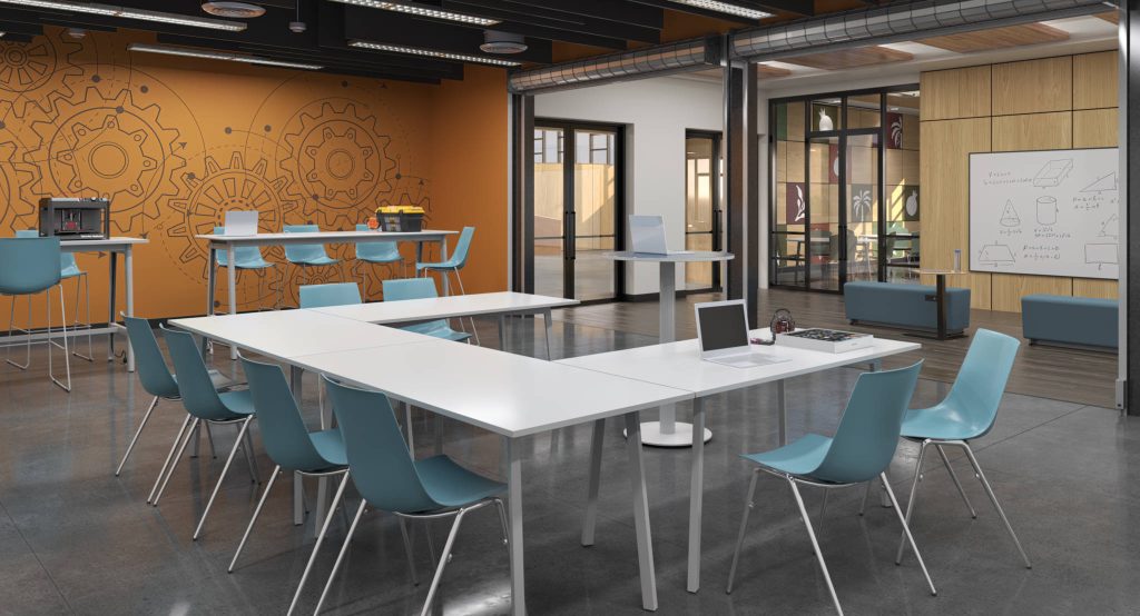 Amadeus Seating and Fixed Tables by Leland