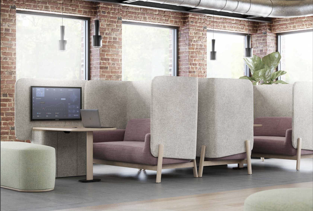 JSI Cāav workspace enclosures and lounge furniture