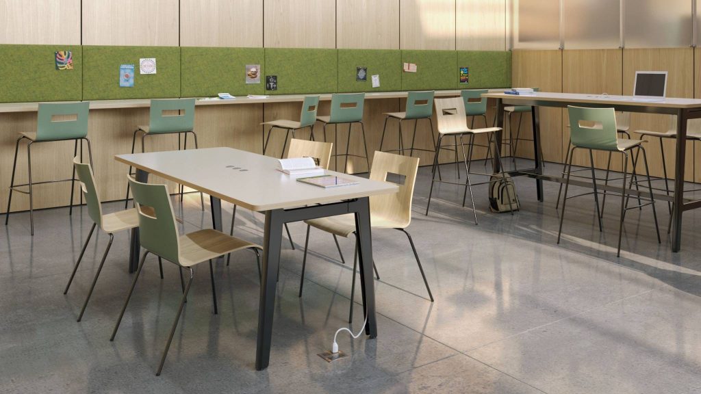 Fixed Tables and M2 Seating by Leland