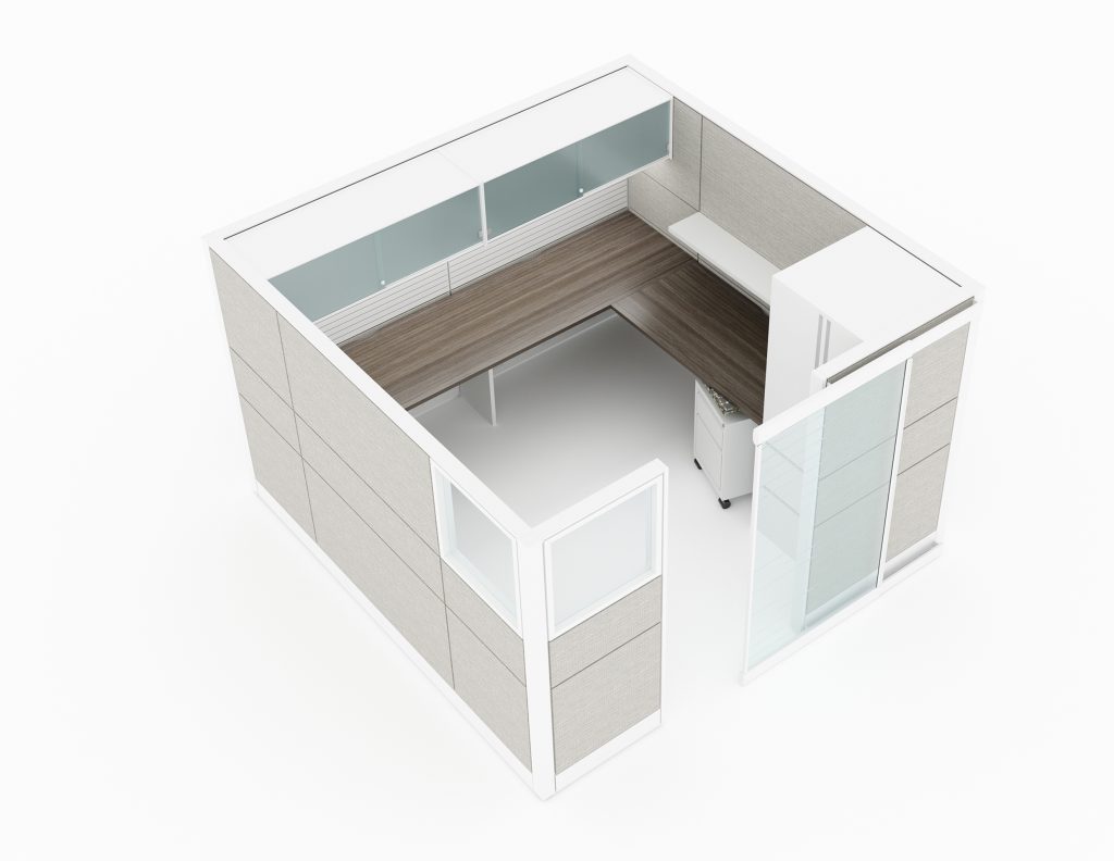 Global Furniture Group Evolve Panel System with sliding door