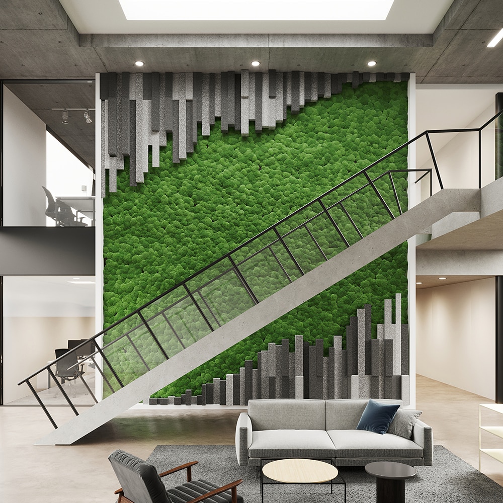 Quite Earth Moss Wall Office Space