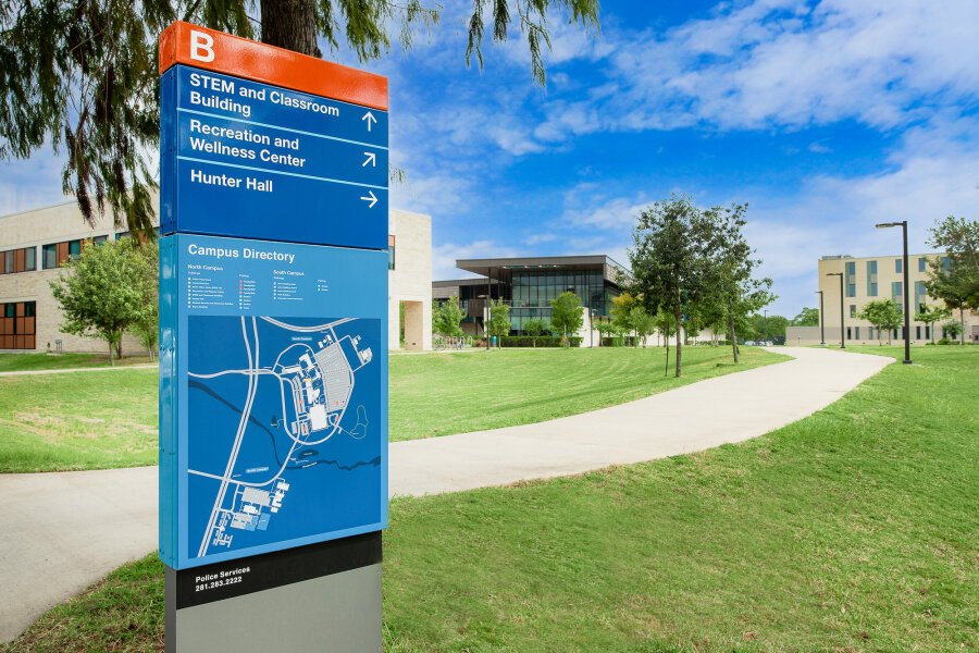 Takeform Exterior Amplify Blue Signage College School Campus